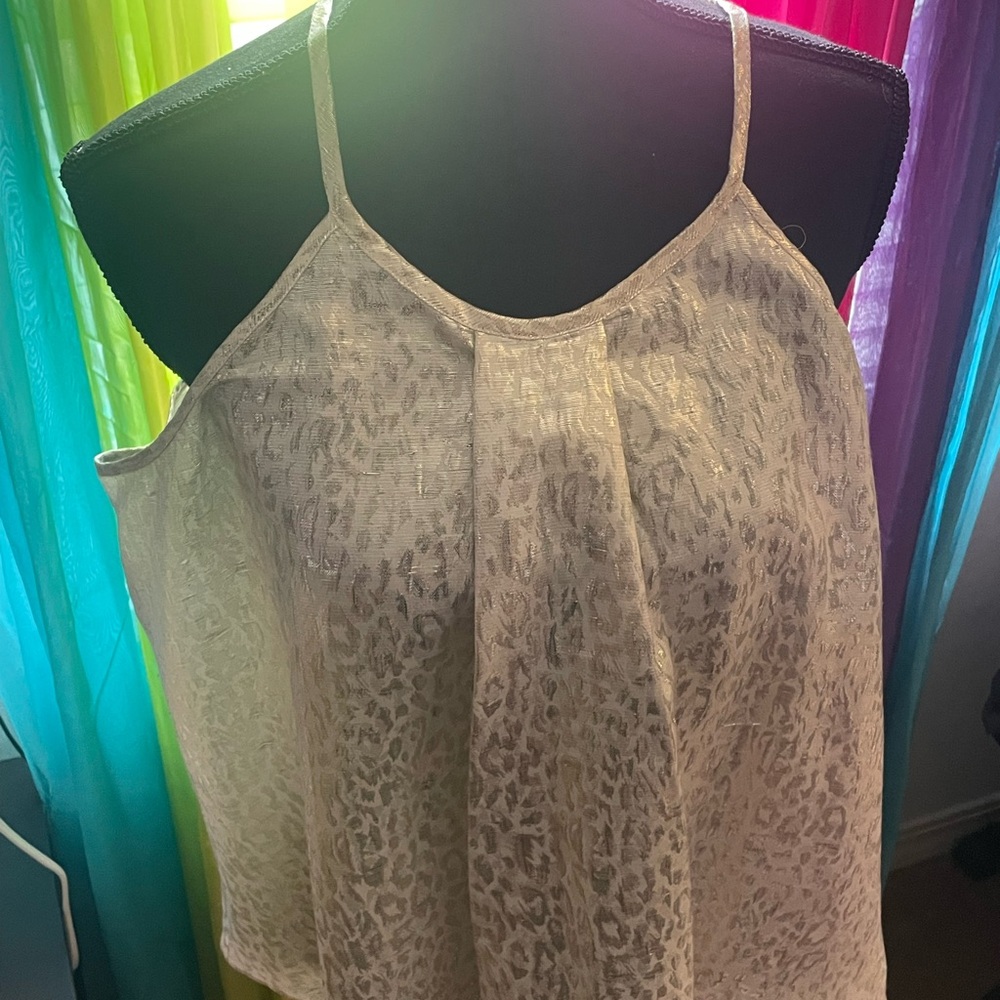 Elegant Cream Leopard Print Women's Top